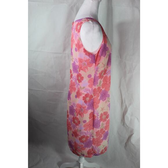 Vintage Old Navy Floral Sundress Babydoll Tea Length Pink 90s Y2K Barbiecore 10 - Picture 13 of 14